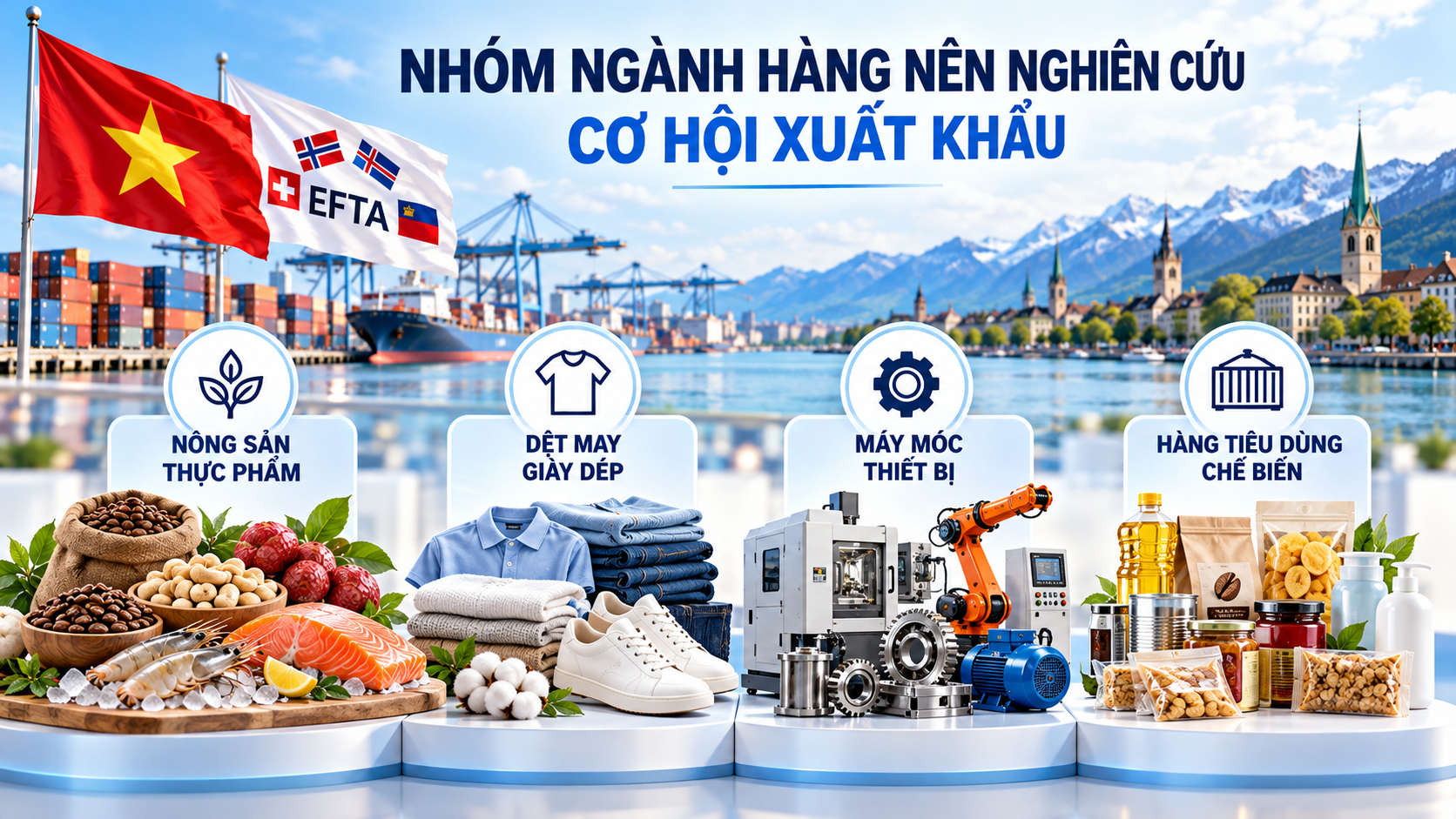 Những nhóm ngành hàng Việt Nam có tiềm năng xuất khẩu sang thị trường EFTA